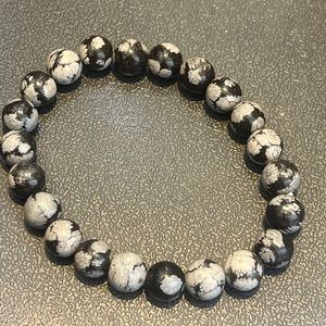 Snowflake Obsidian bracelet